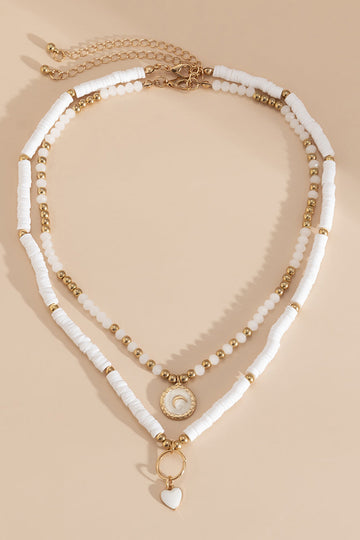 Boho Vitt Pärlhalsband